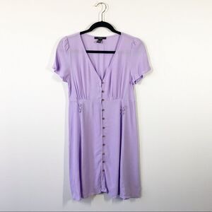 Lilac purple mini‎ dress button front forever 21